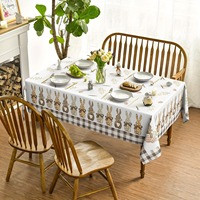 Nappe de table personnalisée à motif de lapin et de fleurs, imprimée pour Pâques, pour la cuisine, la salle à manger, les fêtes, la décoration de la maison