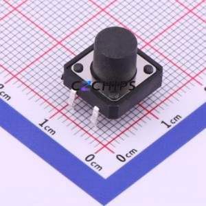 TS-1003-BR09516 Tactile Switch Through hole-4P,12x12mm Switch Single Pole Single Throw Round Button 1.6N Through Hole - Product Image 1