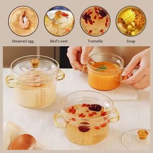 Nồi hầm và súp thủy tinh borosilicat cao cấp, chịu nhiệt cao, thiết kế cổ điển, trong suốt, có quai cầm, phụ kiện nhà bếp - Product Image 5