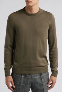 Jersey de punto de moda de cuello alto de invierno, suéter de gran tamaño informal para hombre, suéter liso para hombre - Product Image 3