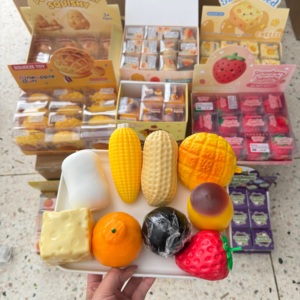 Jouet à presser craquant et moelleux, blocs de construction mixtes faits à la main, jouet anti-stress ASMR, saveurs cacahuète, pudding, fromage, <span class=keywords><strong>orange</strong></span>, jouet à presser croustillant - Product Image 1