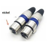 Fabricant de connecteurs XLR femelles à 3 broches nickelés Prise audio femelle Connecteurs audio vidéo utilisés dans l'audio vidéo