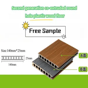 Outdoor Waterproof Sustainable Recycled Wpc Decking Material Wooden Texture Plastic Capped Co-extrusion Composite Decking