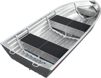 Bateau de jeu d'eau en aluminium de 16 pieds avec support de planche et barre de remorquage Bateau à rames polyvalent