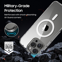 Vente en gros étui de téléphone portable antichoc de luxe transparent en TPU + PC anti-jaune logo personnalisé étui magnétique iPhone16pro pour téléphone portable