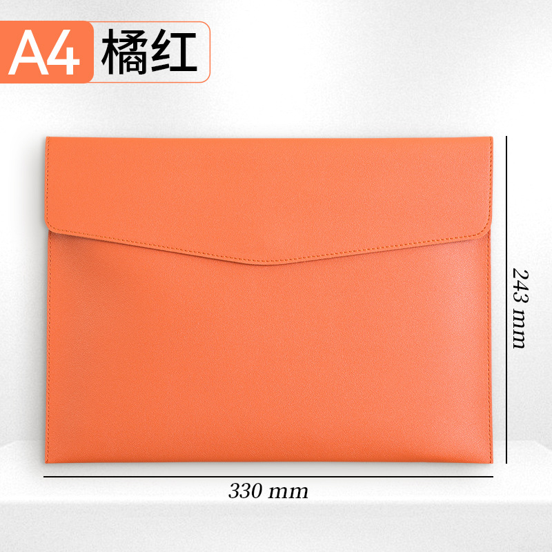 A4-Orange-Red Soft Cover Document Bag [สามารถเก็บกระดาษ A4 ได้ประมาณ 100 แผ่น]