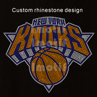 Motif de transfert thermocollant en strass de cristal Minnesota pour vêtements, thème Basketball Knicks, grande taille