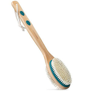 Brosse de douche professionnelle à long manche double face pour le dos, exfoliation de la peau et massage humide ou sec - Product Image 1