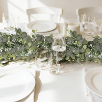 Guirlande artificielle de feuilles d'eucalyptus, fausse vigne d'eucalyptus, décoration pour mariage, fête, Noël, décoration murale pour la maison