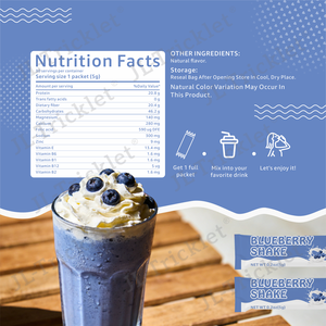 Polvo para Batido de Leche con Sabor a Arándanos, Personalizado y Dietético, Reemplazo de Comida, Proteína, Quemagrasas, en Bolsa, para Adultos - Product Image 2