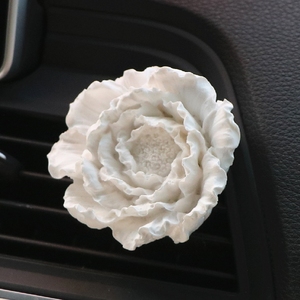 Trắng gốm hoa mẫu đơn hình xe Vent Clip làm mát không khí gốm thơm thơm thạch cao sứ hoa tinh dầu khuếch tán - Product Image 3