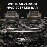Barre lumineuse universelle blanche pour calandre Chevrolet Silverado 2017-2018 4x4 tout-terrain, faisceau large 12V 34W