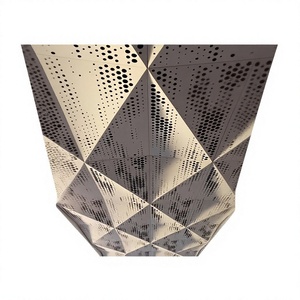 Minimalist Aluminum <b>Curtain</b> Wall Panels with Perforated Geometric Design Powder Coated for Exterior Applications - Product Image 1