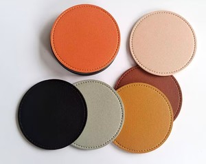 Bulk Laser Engraved Logo Classic Leather <strong>Coasters</strong> Storage Holder 6 Pack Heat Resistant <strong>Cup</strong> Mats Tea Wine Whiskey Office Gift - Product Image 6