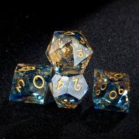 Ensemble de dés de la collection Elite, résine translucide rare, 7 pièces, dés polyédriques à bords tranchants pour les collectionneurs de dés de RPG sérieux