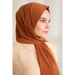 Chal de Seda Medina Color Tabaco, Bufanda Larga para Mujer, Elegante Accesorio de Moda para la Cabeza - Product Image 1