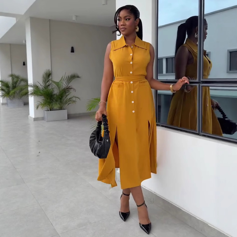 On Sale Long Vest Dress Natural Waistline, Viscose Blend | Alibaba.com