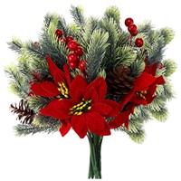 Guirlande de 15 aiguilles de pin Norfolk pour porte d'entrée, guirlande de fleurs artificielles vertes pour murs, fenêtres, porches, fermes, intérieur et extérieur