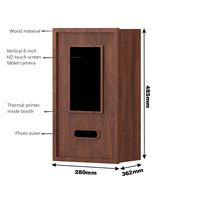 Kiosque photo compact à impression instantanée en libre-service avec Wi-Fi et écran tactile en bois pour cafés et magasins éphémères