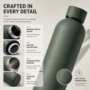 Custom Logo 500ml Sport Drink <strong>Bottle</strong> Stainless Steel Double Wall Vacuum Flask Thermal Rubber Paint Matte <strong>Gym</strong> Sports <strong>Water</strong> <strong>Bottle</strong> - Product Image 2