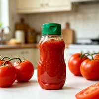 Botella de Plástico PP con Tapa Abatible de 415 ml, Botella para Salsa Picante