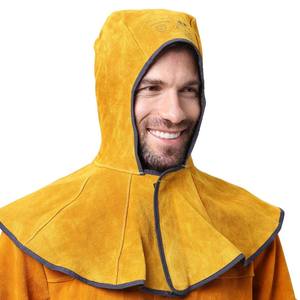 Capa <span class=keywords><strong>de</strong></span> Soldadura <span class=keywords><strong>de</strong></span> Cuero <span class=keywords><strong>de</strong></span> Cobertura Total y Casco <span class=keywords><strong>de</strong></span> <span class=keywords><strong>Soldador</strong></span> con Orificios <span class=keywords><strong>de</strong></span> Ventilación para Costuras, Equipo <span class=keywords><strong>de</strong></span> Protección Resistente al Fuego - Product Image 6