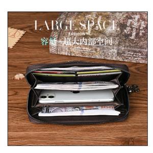 AndoBag Zipper Clutch Long <b>Wallets</b> for Women Large Capacity Mobile <b>Phone</b> <b>Purse</b> Retro Genuine Leather Card Holder - Product Image 4