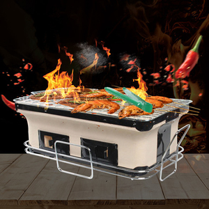 Mini-gril pliant japonais en fer et argile pour Yakitori et Kebab, au charbon de bois, noir, pour balcon, avec sécurité flamme - Vente en gros - Product Image 1