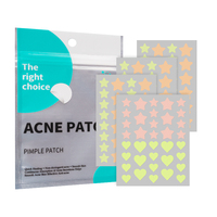 36 Patchs Cœur Étoile Hydrocolloïdes Forme Facile à Décoller Patch Anti-Acné avec Bande Détachable