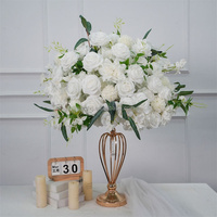 50 Boules de fleurs artificielles en soie de haute qualité, réalistes, pour décorations de table de Nouvel An, centres de table pour mariages et fêtes
