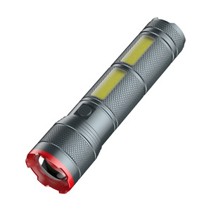 Cob Side Light <b>Flashlight</b> <b>Rechargeable</b> Aluminum Alloy Zoomable Outdoor Led Lighting With Dimmer Changeable Color - Product Image 1