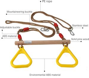 חדר כושר טרפז עץ חיצוני לילדים - Product Image 4