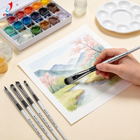 Fabricants professionnels de fournitures artistiques, ensemble de 30 pinceaux en nylon pour artistes, pour peinture acrylique, aquarelle et huile