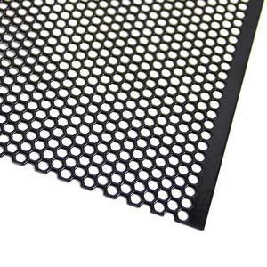 Plaque de plafond décorative en acier inoxydable 304, fer et aluminium, maille perforée hexagonale carrée avec trous perforés - Product Image 1