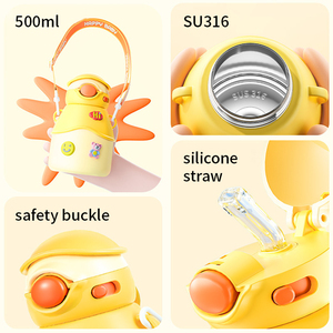Yurtrain Bottiglia Termica a Forma di Paperella 500ml in Acciaio Inox 316, Colore Caramella, Senza BPA, per Bambini e Uso in Ufficio - Product Image 4