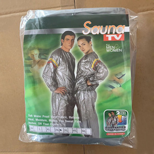 Conjunto de Traje Sauna para Ejercicio Físico, Color Sólido Gris/Negro, Tallas S M L XL 2XL 3XL 4XL, Fibra de Acetato - Product Image 2