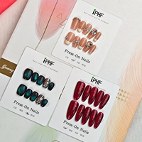 Faux ongles à presser, 10 pièces, rose, carrés, en gel souple, avec lime, pour cadeau, 4 tailles