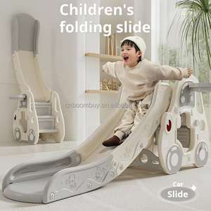 Tobogán Plegable con Forma <span class=keywords><strong>de</strong></span> Coche para Niños con Aro <span class=keywords><strong>de</strong></span> Baloncesto, Tobogán <span class=keywords><strong>de</strong></span> Plástico para Interiores, Tobogán Infantil para Jugar en Casa - Product Image 2