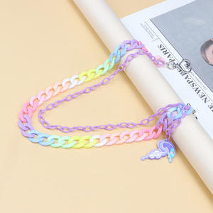 Cadena de Pantalón de Doble Capa de Acrílico a la Moda con Cierre de Corazón, Cadena de Cintura para Mujer, Accesorio de Uso Diario - Product Image 6