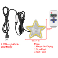 Letrero de Neón LED con Forma de Estrella, Estilo JDM Universal, Colorido, Romántico, para Decoración de Autos