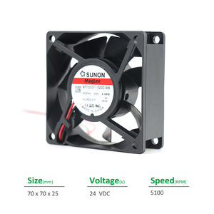 Ventilateur de refroidissement axial électrique SUNON MF70252V1-1Q02C-A99 70x70x25mm 24VDC 165mA 4.49W 5100RPM 49CFM avec roulement à billes pour armoire - Product Image 2