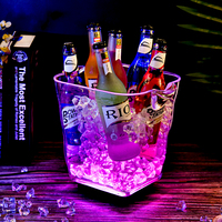 Le vin en plastique de promotion commerciale a mené le seau à glace de refroidisseur de champagne de support pour le club d'outils de barre
