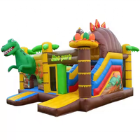 Château Gonflable Personnalisé avec Toboggan et Souffleur, Motifs Dinosaure, Cocotier, Éléphant, Crocodile, Animaux, en PVC Oxford