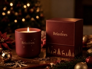 <span class=keywords><strong>Bougie</strong></span> d'aromathérapie parfumée Relaxlines faite à la main, multi-cires, personnalisable, dans un pot en céramique rouge avec boîte cadeau pour la décoration de la maison en période de fêtes - Product Image 5