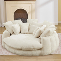 Canapé rond compressé en chenille, grand fauteuil douillet, canapé lounge confortable, emballé sous vide, livraison rapide, stock Canada