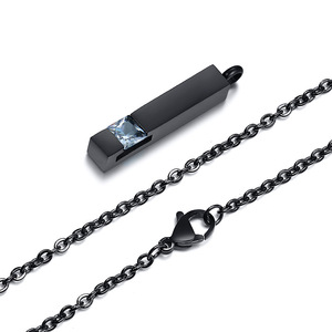 2024 sublimasi baja tahan karat kalung zirkon desain unik dapat dibuka kremasi guci liontin kalung untuk abu - Product Image 3