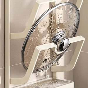 Support mural multifonctionnel moderne pour cuisine, sans perçage, avec ventouse puissante, pour couvercles de casseroles, rangement mural pour poêles - Product Image 4