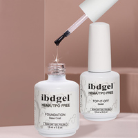 15ml HEMA Free TPO Free Non Toxic Resin UV Base Coat Super Shiny Diamond Gloss Top Coat UV Gel IBdgel Model 8501E