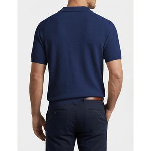 FOXA Polo tricoté à manches courtes pour homme, mélange de laine, col Johnny, hauts en maille - Product Image 4