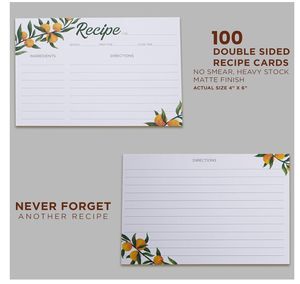 Acacia Wood Double Compartment <strong>Recipe</strong> <strong>Box</strong> Set 100 4x6 Cards with 8 Dividers Thick Card Stock Stand for Kitchen Counter Storage - Product Image 5